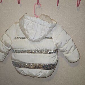 White and silver DKNY girl coat (18months)